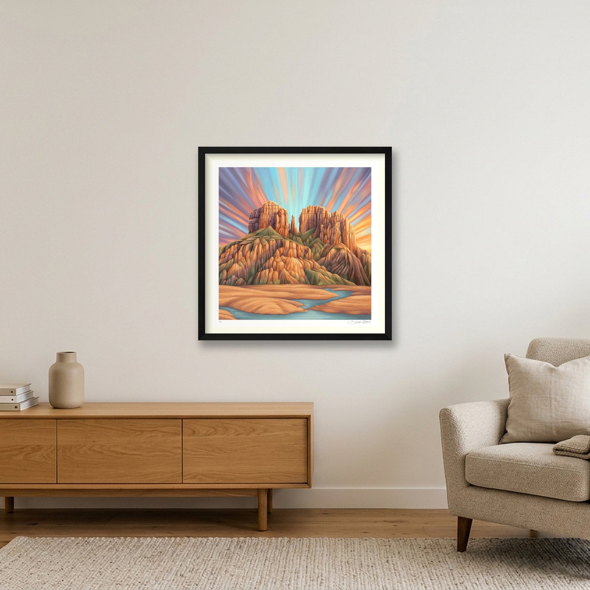 Cathedral Rock — 20×20" Black Frame