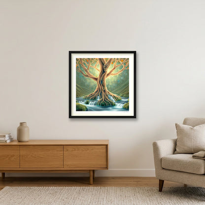Living Waters  — 20×20" Black Frame