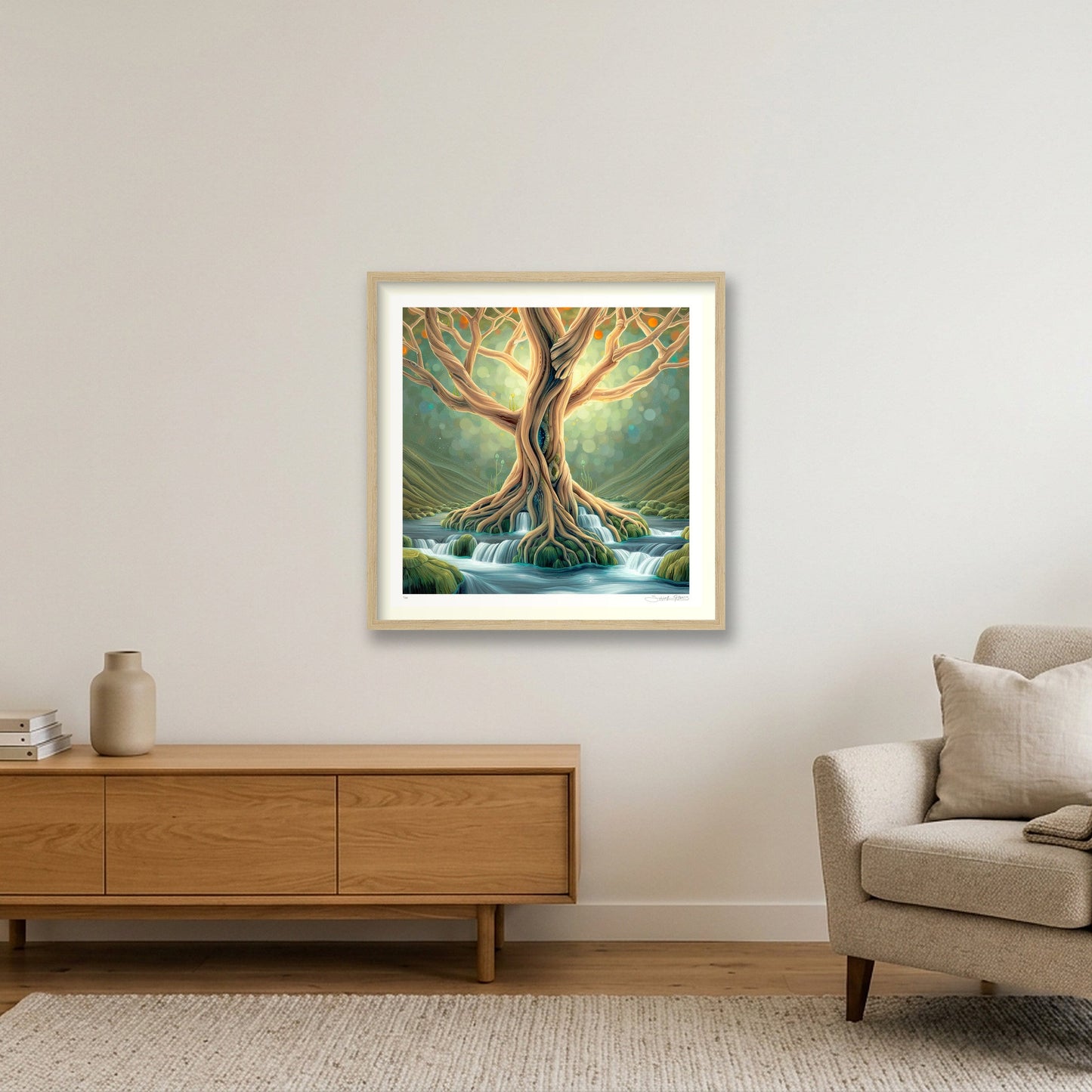 Living Waters  — 20×20" Oak Frame