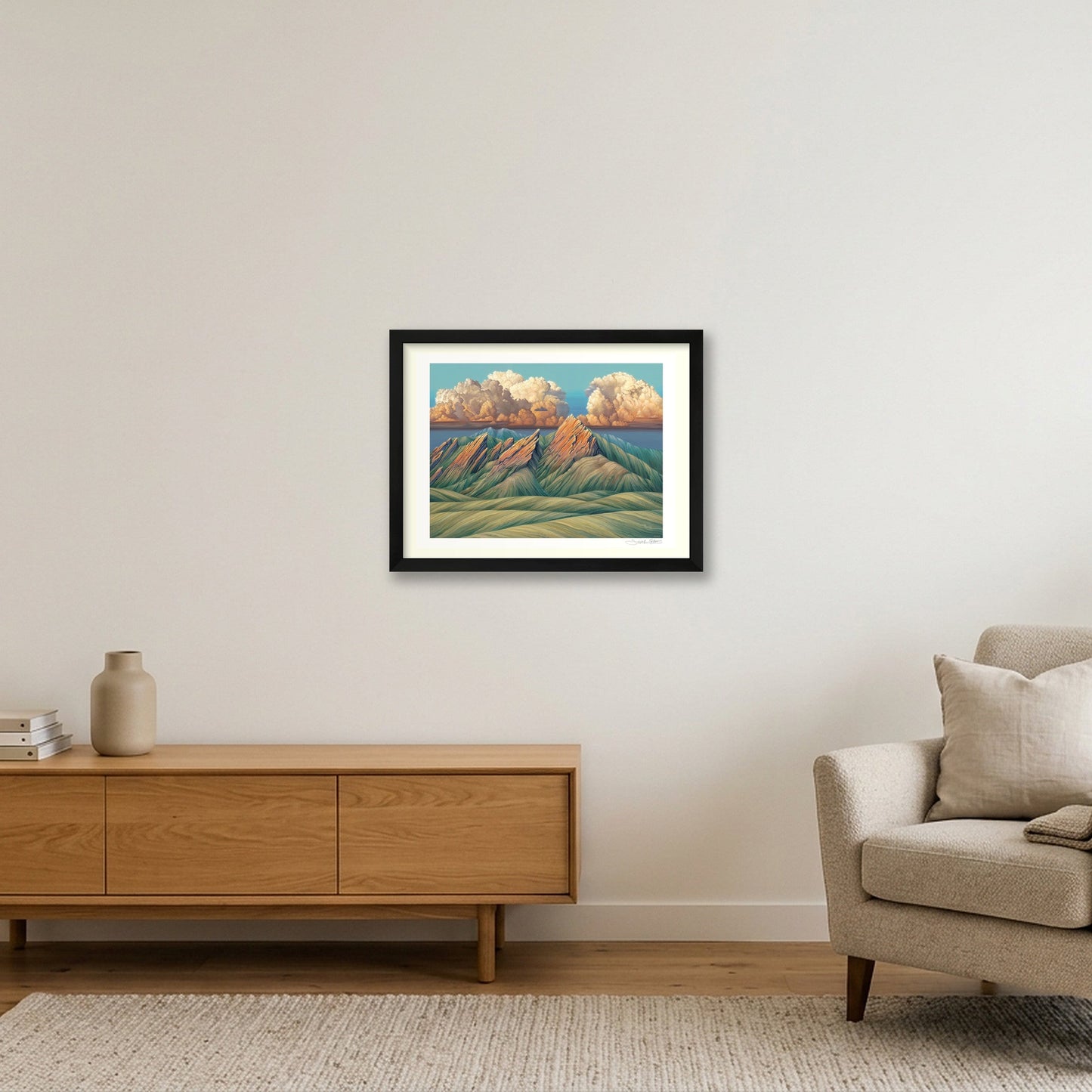 The Mountains Are Calling — 16×12" Black Frame