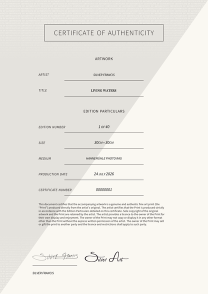 Living Waters  — Certificate of Authenticity