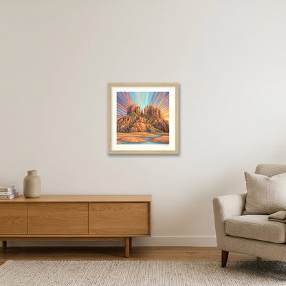 Cathedral Rock — 12×12" Oak Frame